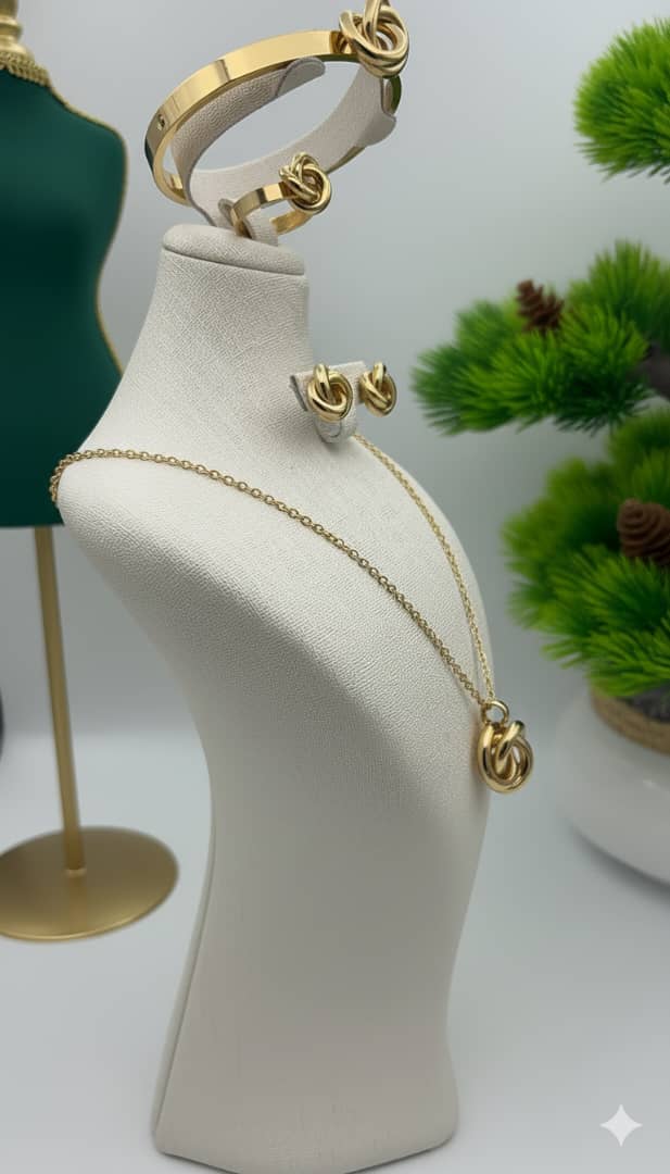 parure Tiffany Kont Dorée en Acier Inoxydable