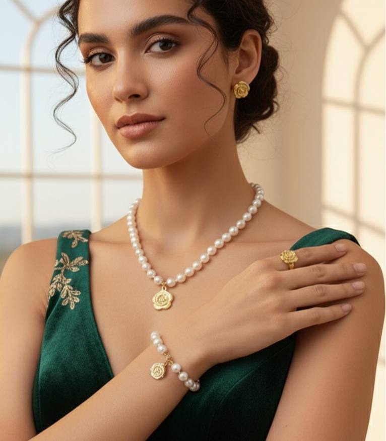 Parure Flower  en Acier Inoxydable