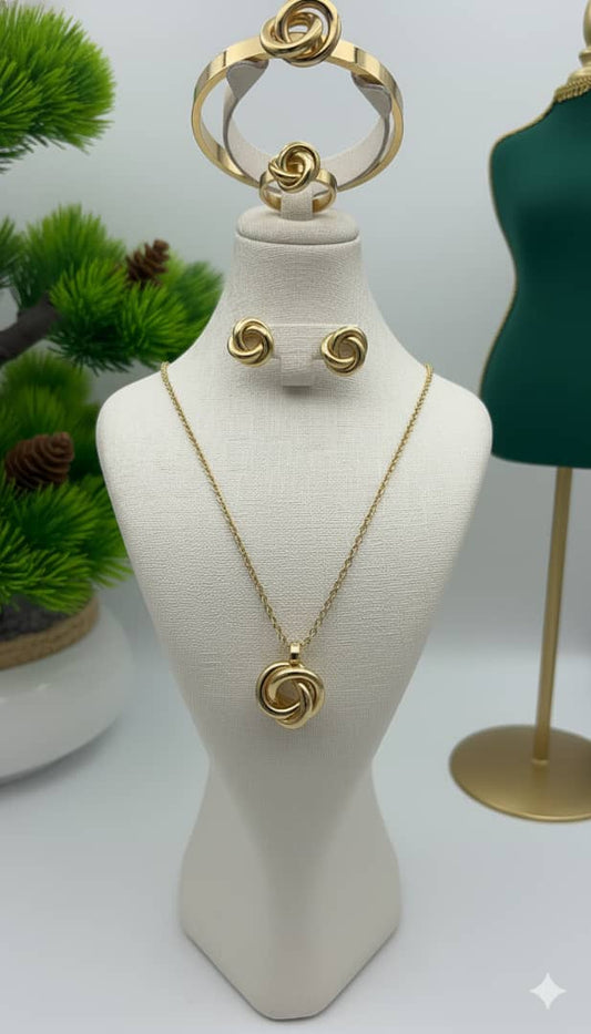 parure Tiffany Kont Dorée en Acier Inoxydable