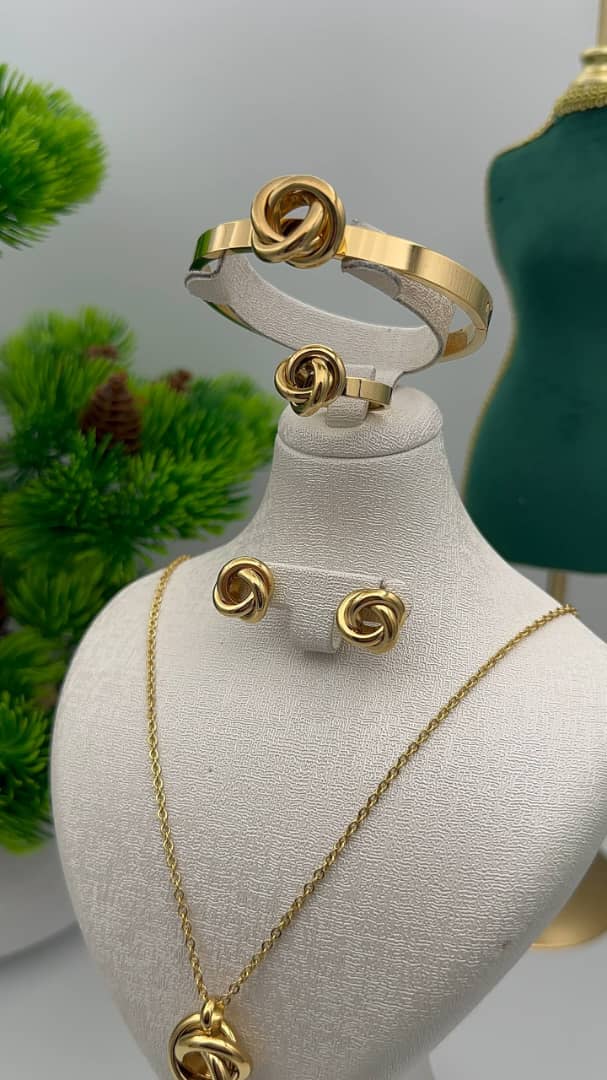 parure Tiffany Kont Dorée en Acier Inoxydable