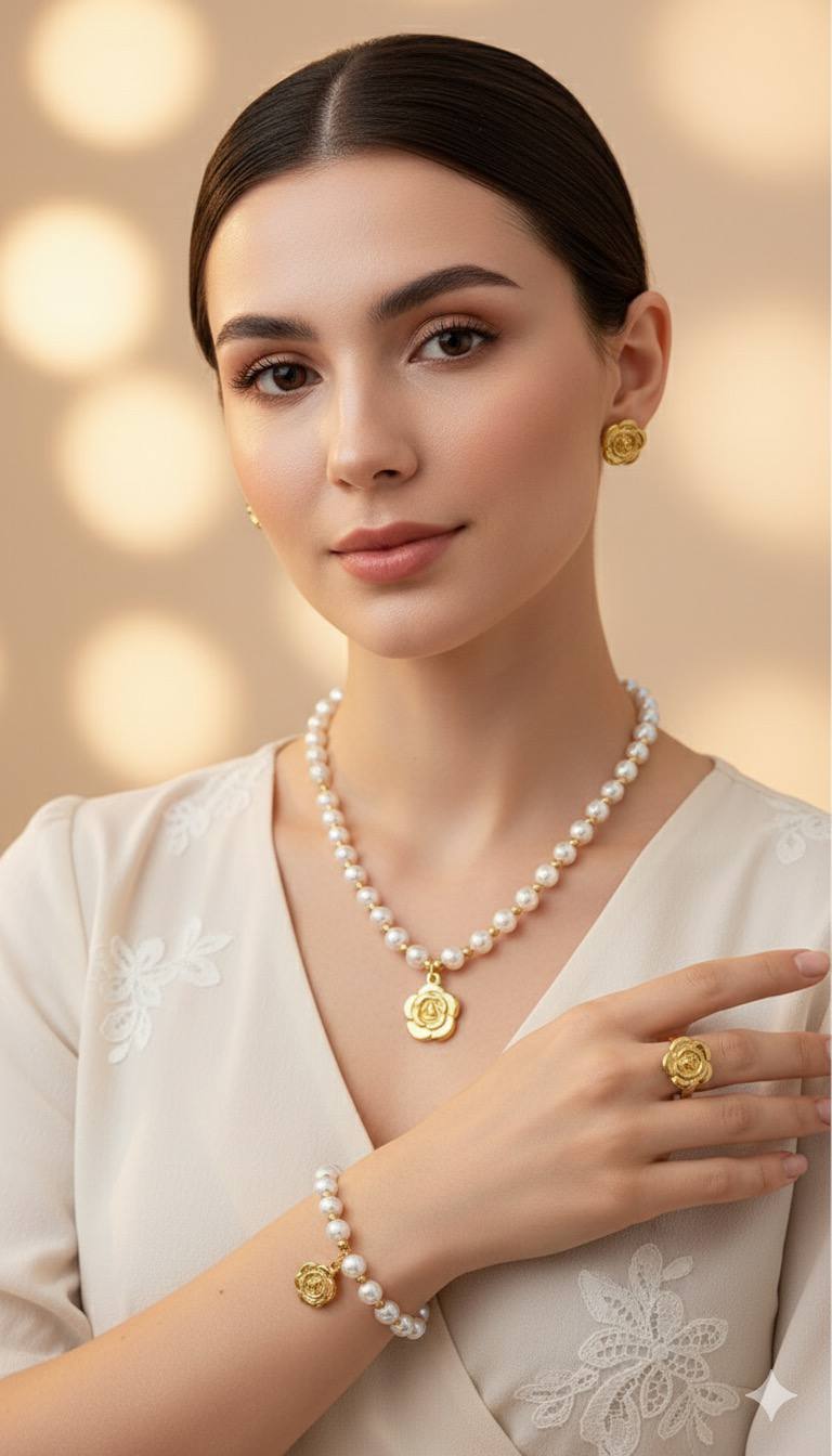 Parure Flower  en Acier Inoxydable